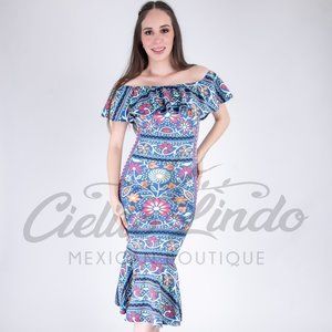 Fiesta Mermaid Bodycon Printed Dress